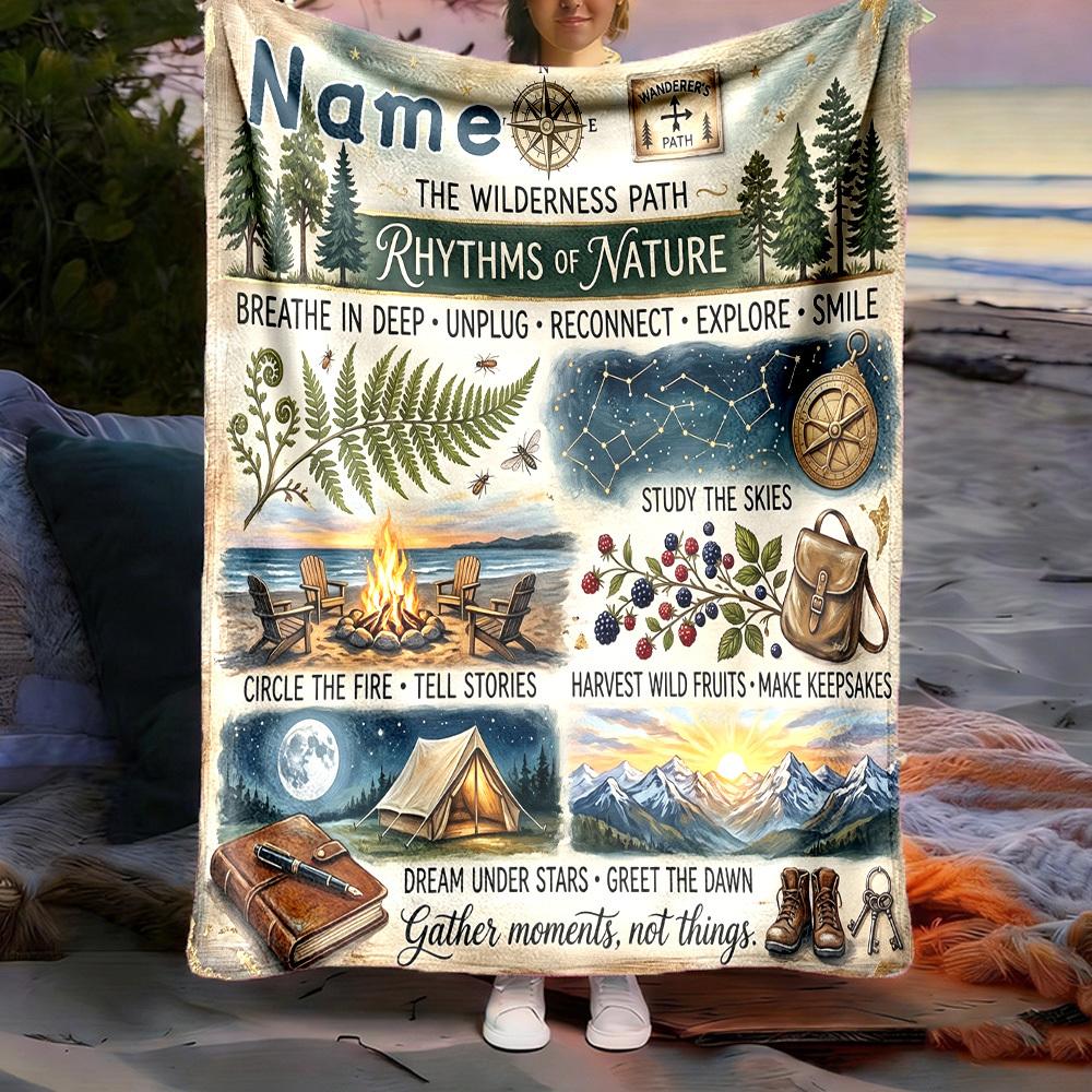 Camping Customize Your Name Outdoor Blanket Natureinspired Rhythms Of Nature Comfortable Soft Lightweight Allseason Multipurpose Blanket For Camping