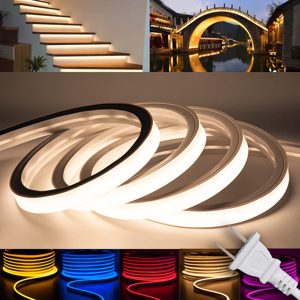 

SPAHER EL Fluorescent Tube LED Strip Light, AC100V, Waterproof, 2024 Newly Developed EL Wire, 120SMDM, No Wiring Required, Indirect Lighting, Plug