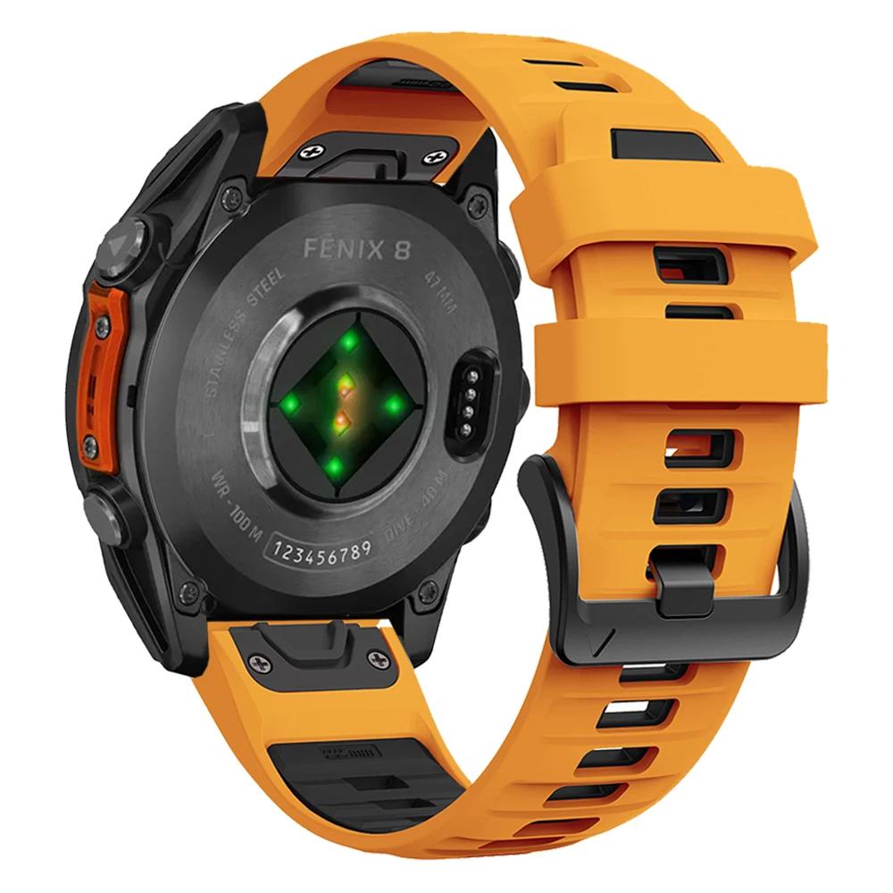 QuickFit Silicone Strap For Garmin Fenix 8 7X Pro 51mm/Enduro 3/Quatix/Tactix 7/Descent Mk2 Mk2i/D2 Mach 1 Watch Band Bracelet