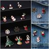Sock Christmas Tree Snowman Santa Claus Christmas Jewelry Christmas Brooch Enamel Badges Xmas Pins