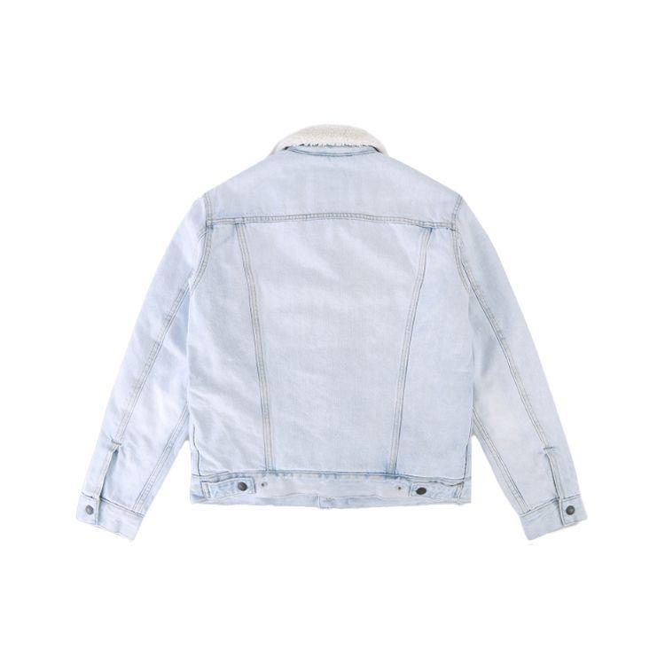 Levis Fleece Lined Casual Slim Fit Straight Leg Long Sleeve Denim Jacket Men Jackets Light-Blue 16365-0103