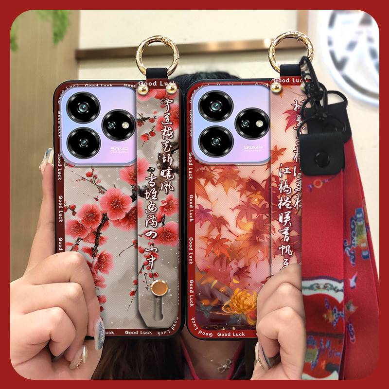 Back Cover For Mom Phone Case For ZTE Blade V60 Design/Axon 60 Lite Wrist Strap Wristband Anti-dust Phone Holder Lanyard