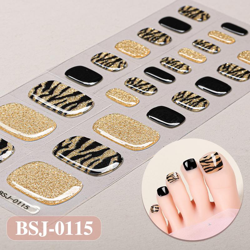3D Waterproof Semi Cured UV Gel Toe Stickers for Nail Art-Luxurious Style Easy Apply