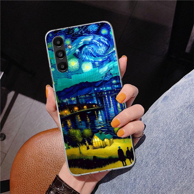 Starry Night Van Gogh Art Phnoe Case for Samsung Galaxy A17 A37 A57 A16 A26 A36 A56 A15 A14 A13 A55 A54 A53 A35 A34 A33 A25 A24