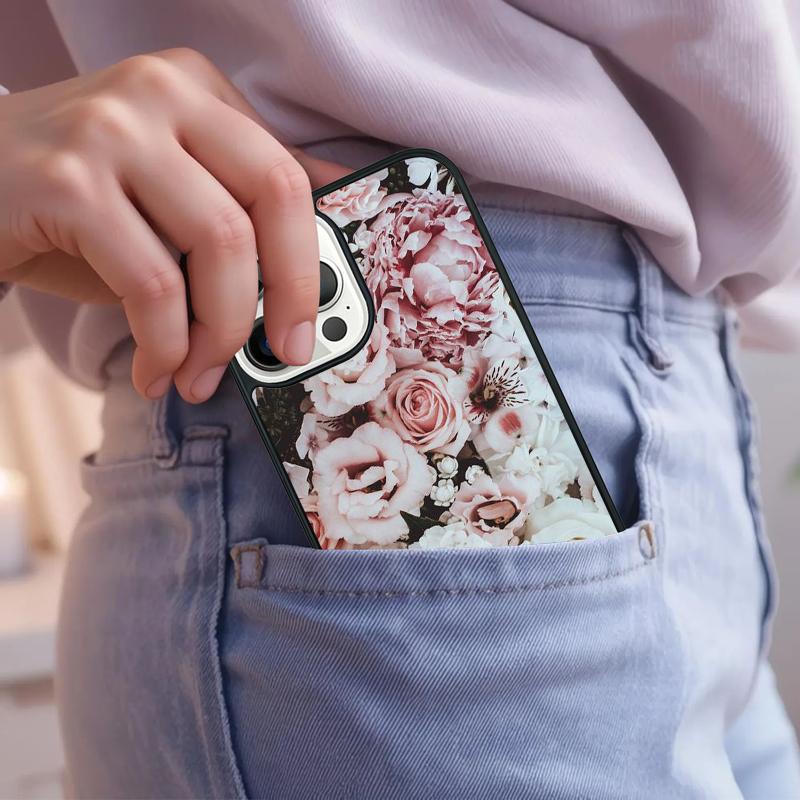 Rose Dark Floral Flower Phone Case For iPhone 17 Air 15 16e 14 13 Pro Max Coque 12 11 Pro Max PLUS cover