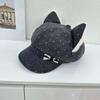 Polka dot plush ear guard beret for women, autumn and winter, warm, face-flattering, small big head circumference, versatile, niche, cute newsboy hat