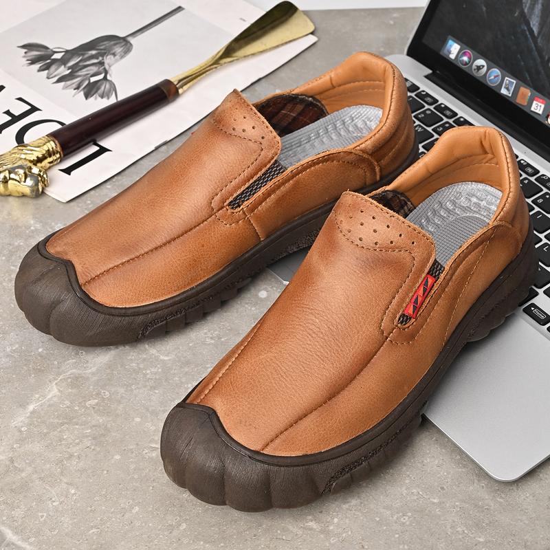 Slip On Outdoor Men'S Loafers Leather Casual Shoes For Men Sneakers Non-Slip Hikking Footwear