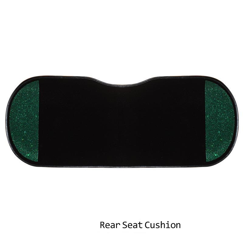 Autositzbezug-Set, Bling-Innenzubehör für Frauen, Diamant-Kopf-Rückenlehnenkissen-Schutz, Rücksitz-Schutzpolster