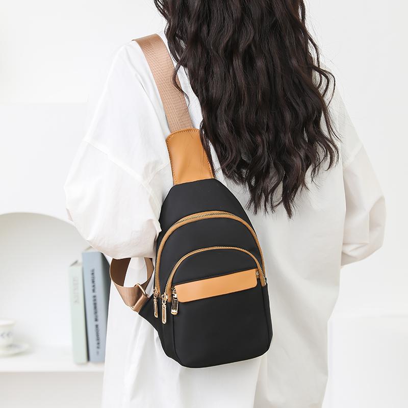 Dámska náprsná taška s kontrastnou farbou, veľkokapacitná taška cez rameno/crossbody