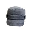 Old Retro Denim Flat Top Hat Women's Spring and Summer New Washed Face Small Peaked Hat Out of the Film Trendy Hat Men