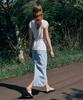 Lamerei H-Line Denim Long Skirt[Lmbesudn5208]-Light Blue