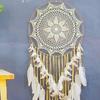 Nordic Feather Wind Chime Dream Catcher: Creative Crochet Hanging Ornament for Home or Wedding Decor.