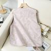 Autumn new national style retro jacquard vest women's stand-up collar sleeveless vest spring and autumn vest buckle vest top