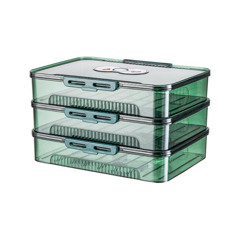 Stackable Dumpling Storage Box With Date Timer for Freezer Use Clear Food Container Set for Kitchen Organization