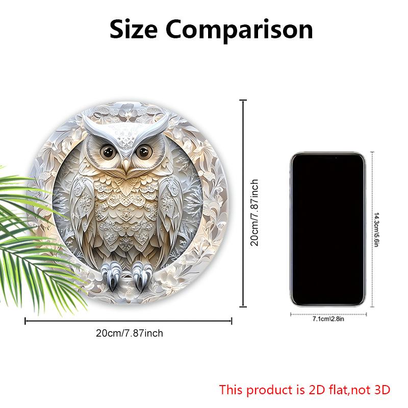 Cool Owl Wooden Sign, Funky Owl Round Sign for Front Door Wall Hanging Decor, Ideal Home Hanging Ornament