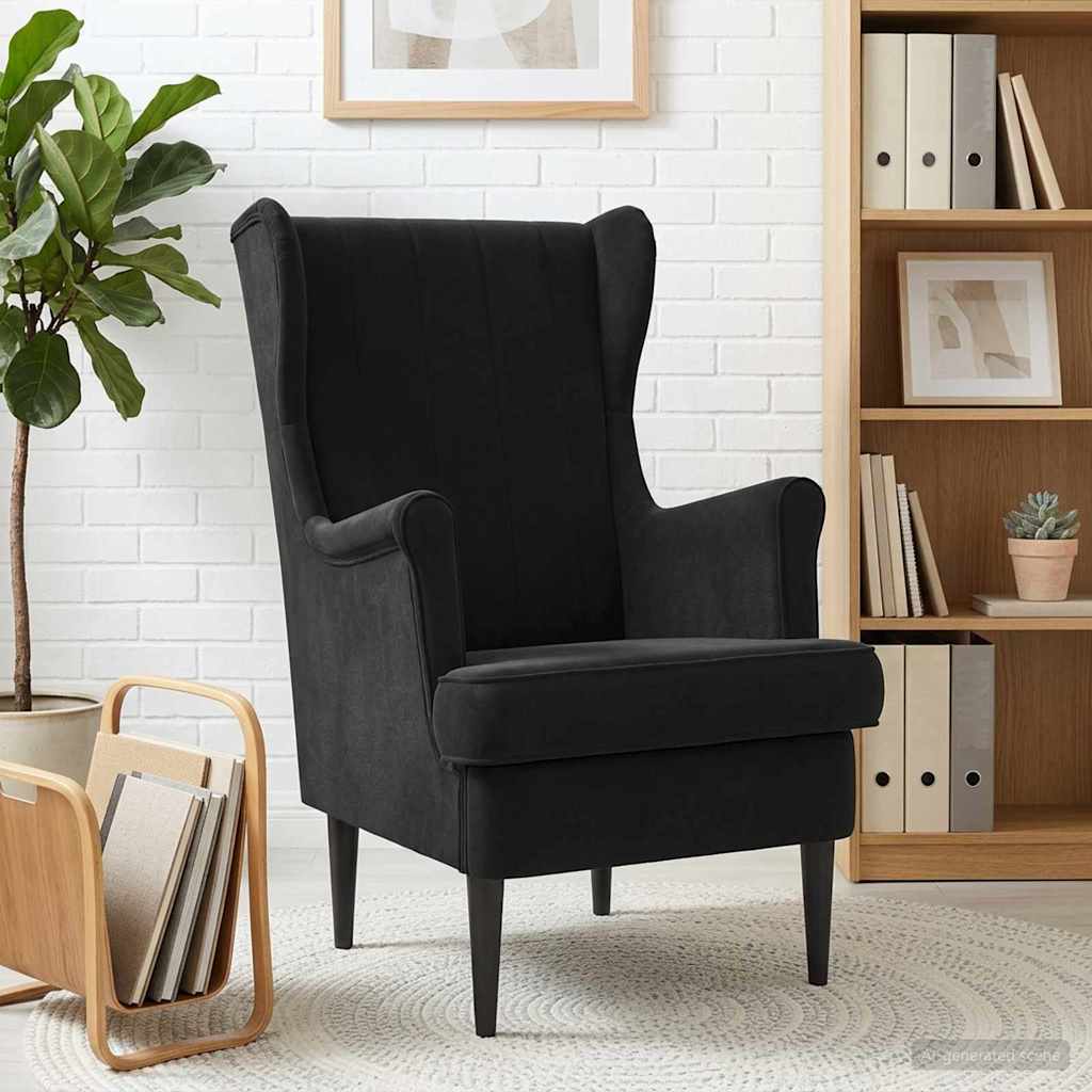 Armchair Black Velvet