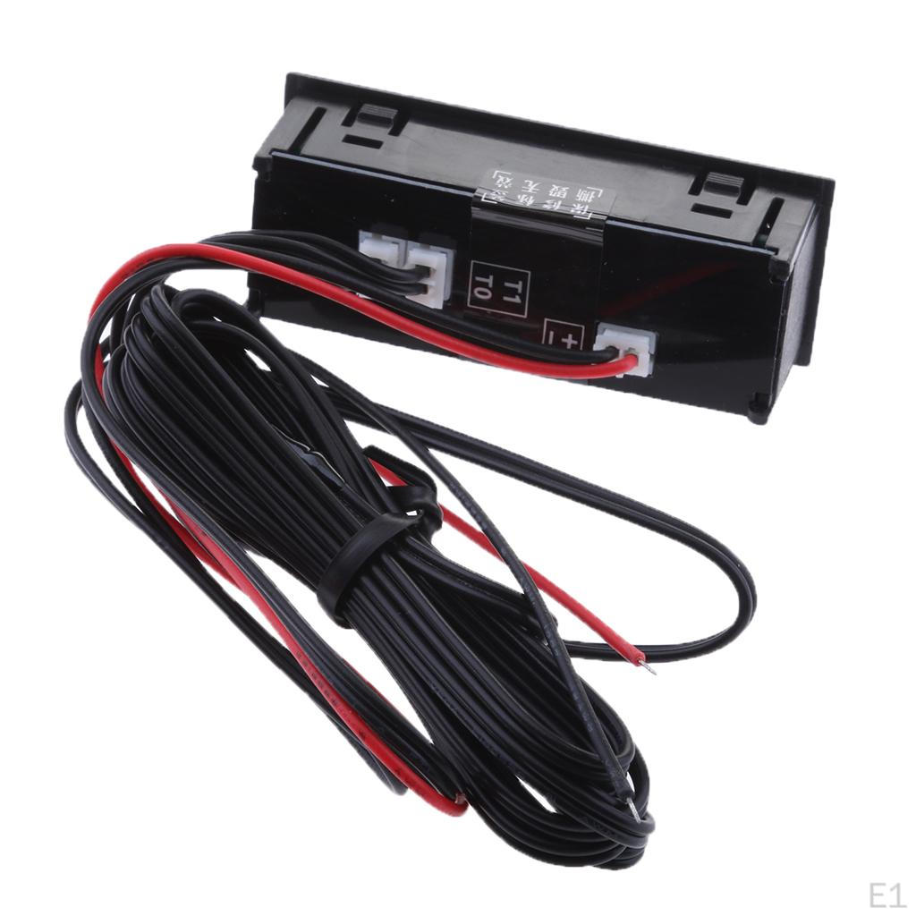 Car LCD Digital Backlight Automotive Temperature Clock Voltmeter Accessories Red