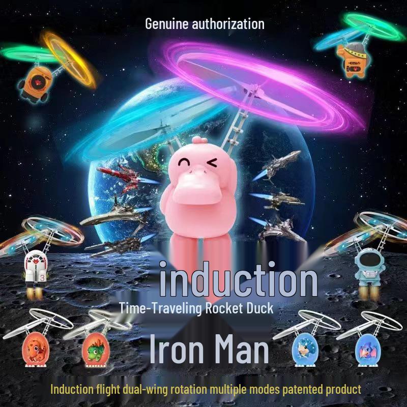 

Железный Человек Астронавт Управление Жестами Парящий Игрушечный Робот - Светящаяся Летающая Кукла для Детей Pink Astronaut
