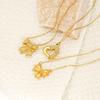 Premium Gold Plated Bow Necklace Stainless Steel Clavicle Chain