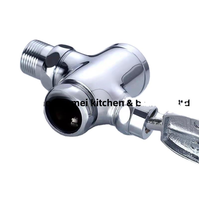 Copper 90-Degree Foot-Pedal Flush Valve with Press-To-Flush Delay Feature Modern Minimalism Design for Toilets