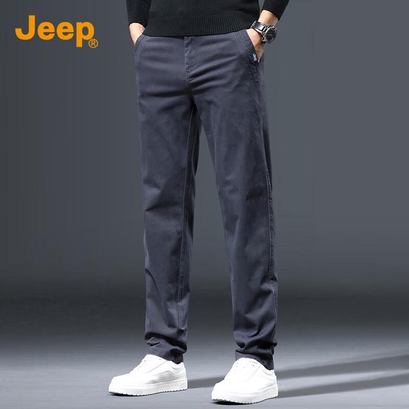 

JEEP Men s High Cotton Blend Straight-Leg Casual Pants 35