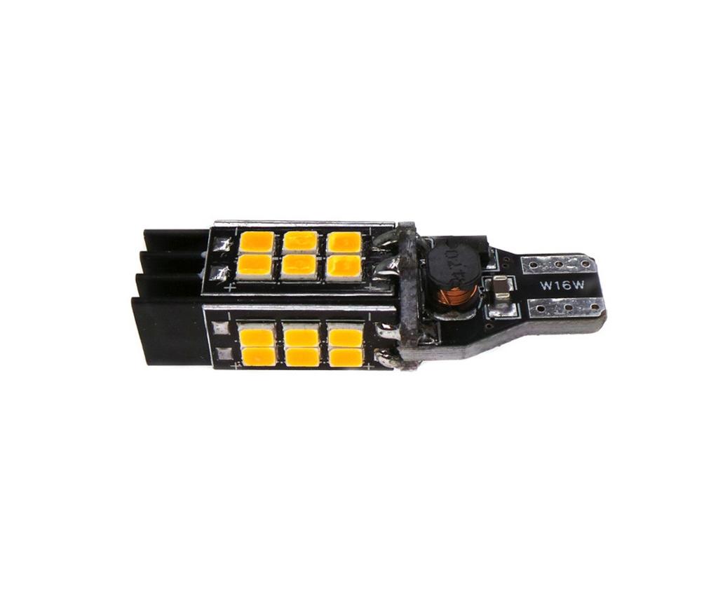 2 szt żarówka LED T15 W16W 12V-24V 19W CANBUS pomarańczowa b.mocna Off-Road