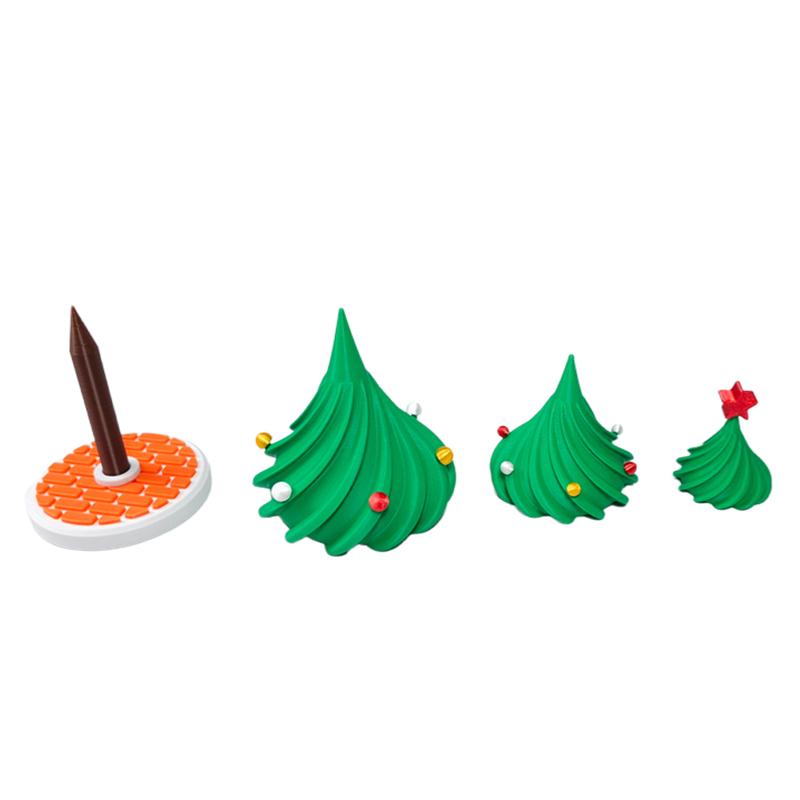 3D Printed Wind Dancing Christmas Tree DIY Installation Rotatable Swing Tree Ornaments for Christmas  Desktop Decorations