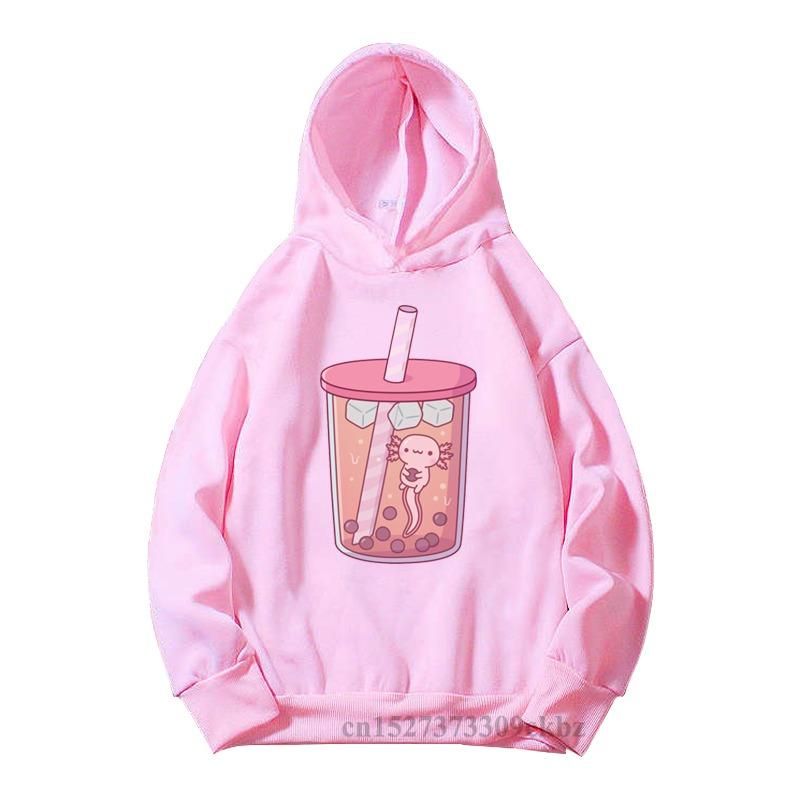 Just A Girl Who Loves Axolotls Print Kids Pink Hoodie Comfy Versatile Long Sleeve Streetwear Children Sweatshirt Baby Casual Top