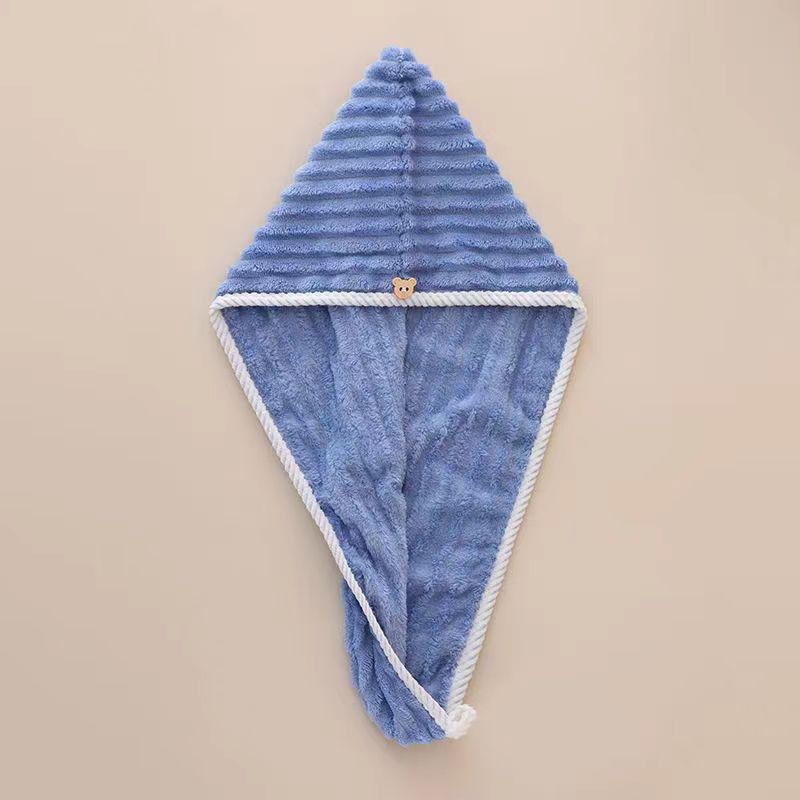 Wave Pattern Dry Hair Cap Towel Thickened Soft Strong Water Absorption Cute Quick-Drying Headband