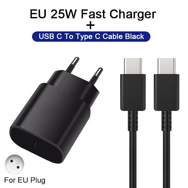 PD 25W Fast Charger For Samsung Galaxy S23 S22 S21 S20 Fe S24 Ultra Plus Fast Charging Cable USB Type C Data Line Phone Charger