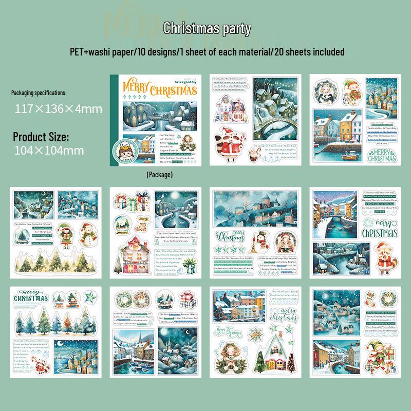 Beautiful Day Girls  Christmas Edition Double-Material Die-Cut Sticker Book, 4 Styles