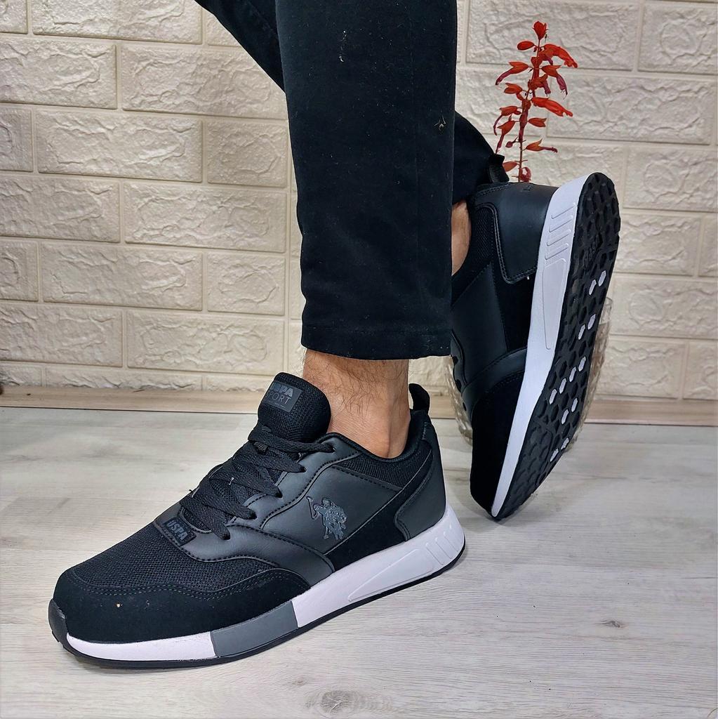 USPolo Janko Black Faylon Light Sole Men's Sports Shoes