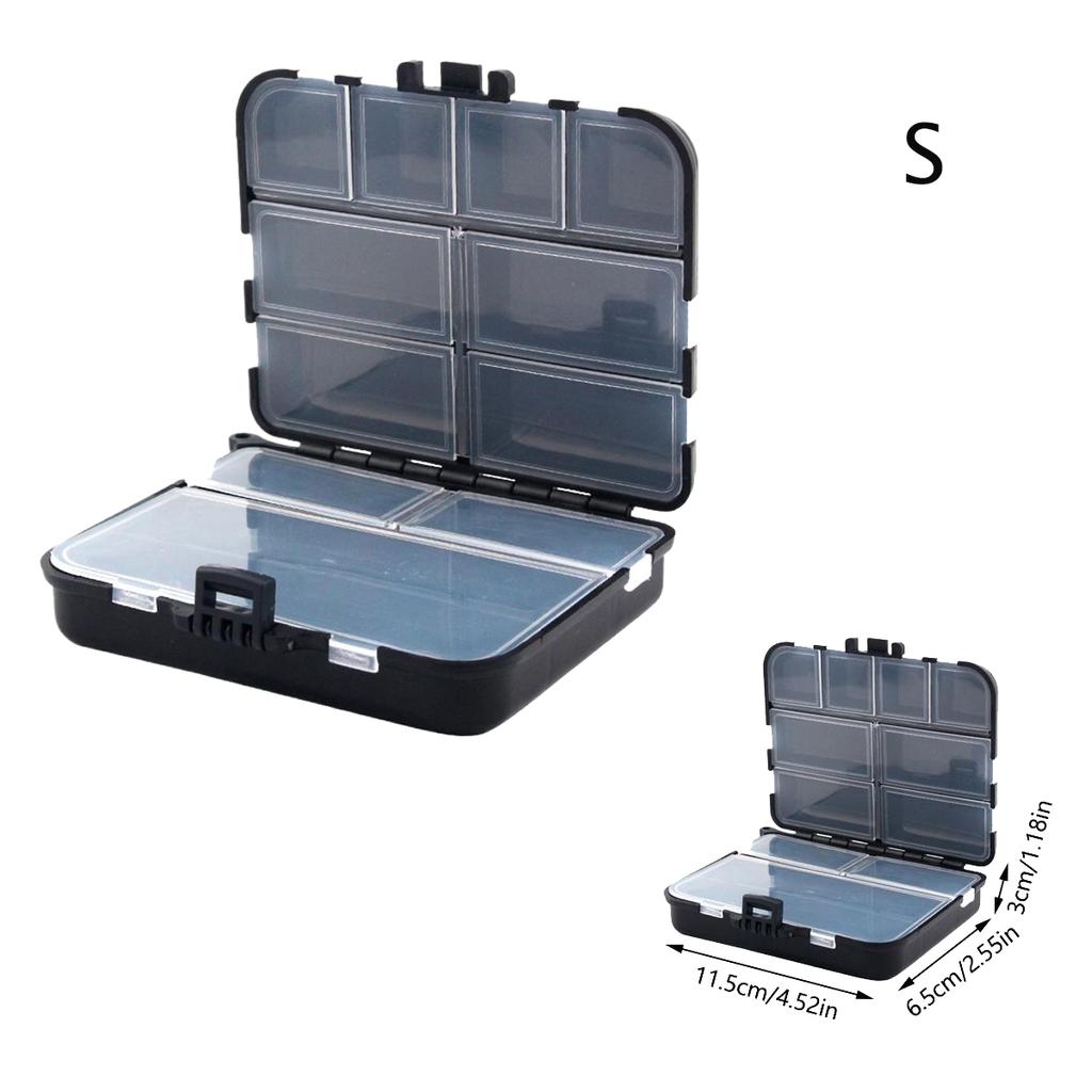 Small Fishing Tackle Box Portable Case Hooks Lure Baits Storage Box Containers Storing Swivels Jigs Hooks Sinker,10 Compartments