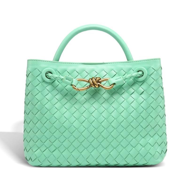 New metal rope buckle woven bag shoulder messenger bag large capacity fashion