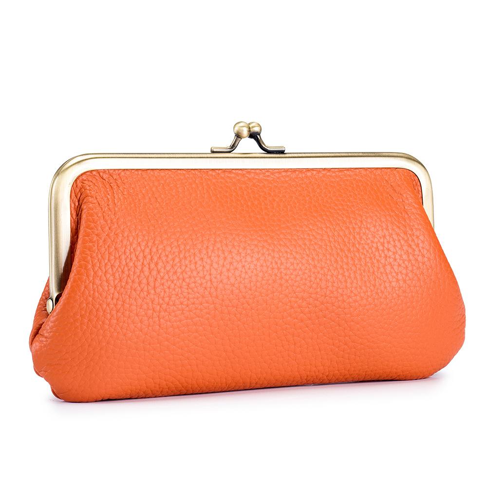 New European and American Clip Bag Hand Grab Bag Female Simple Long Hand Bag Wallet Mouth Gold Storage Bag Large Capacity