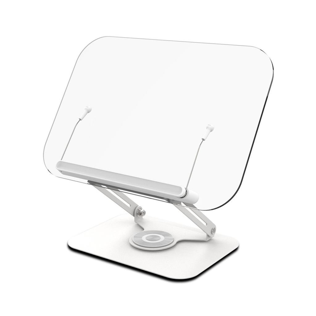Adjustable Acrylic Book Stand 360 Degree Rotatable Base Optional for Tablets Laptops and Cookbooks Folding Holder