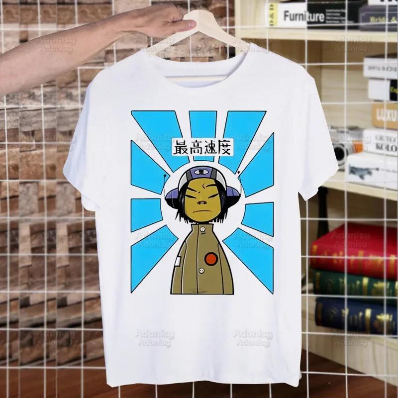 

Gorillaz ПАНК-РОК Мультяшная Смешная Футболка Мужская Новая Повседневная с Коротким Рукавом ChakaKhan Noodle Футболка Homme Манга Унисекс Футболка Футболки M