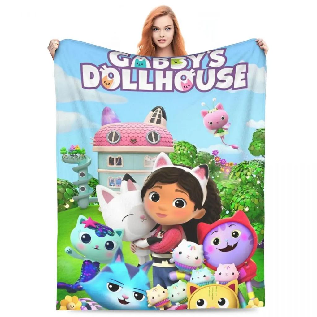 Cute G-Gabbys Girl Dollhouse Blankets Fleece Spring/Autumn Magic House Breathable Soft Throw Blanket for Bed Couch Rug Piece