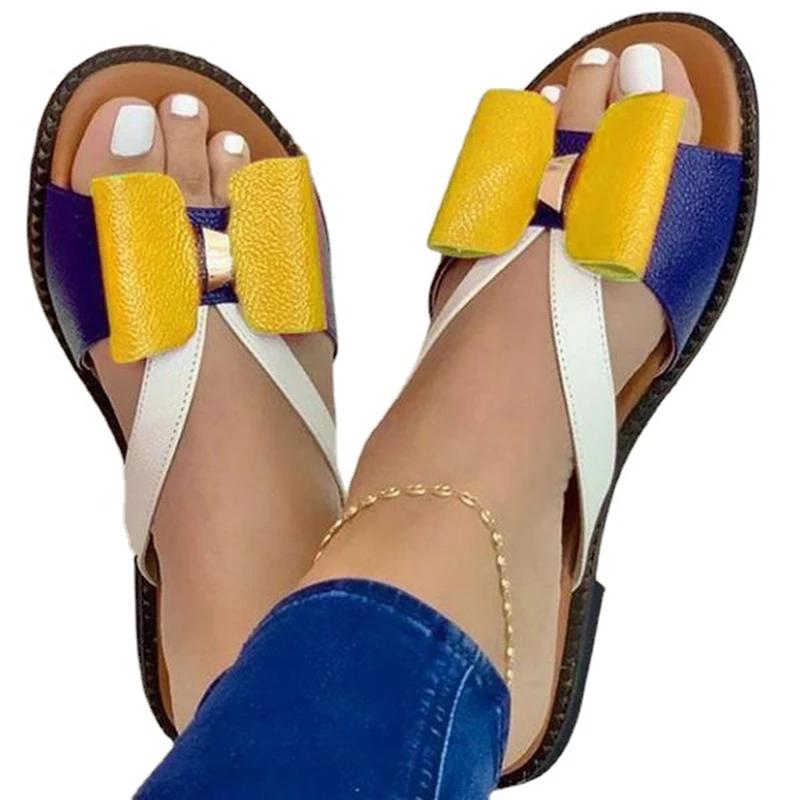 2025 Summer Women Slippers Cute Butterfly-Knot Casual Sandals Lady Slides Flats Slip-On Women Shoes for Women Zapatillas Mujer