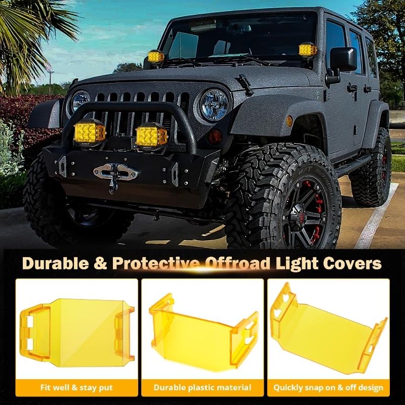4/5 Inch Amber Side Illuminated LED Pods Covers Protective Shield Cover