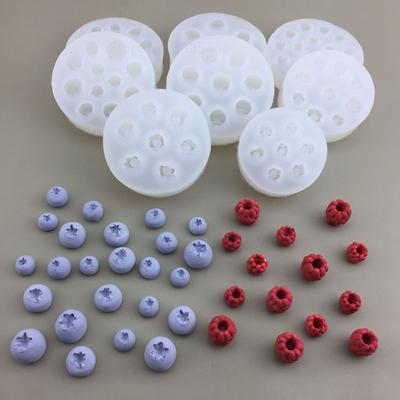 3D Blåbär Hallon Ljusform Simulering Fruktfondant Silikonform DIY Chokladkaka Bakform Tårtdekoreringsverktyg
