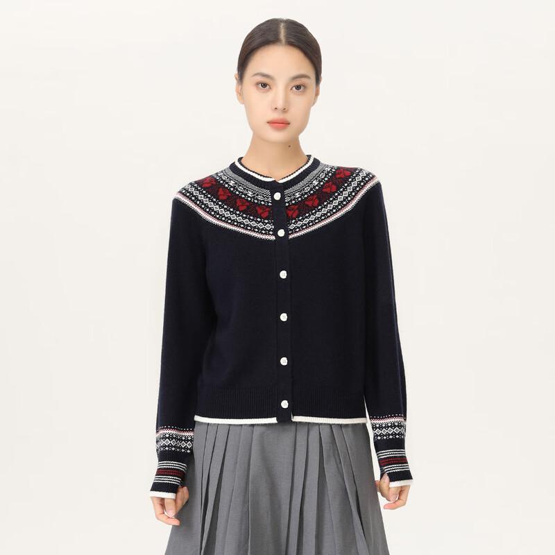 Beifanglu Fair Isle Jacquard Wool Cardigan