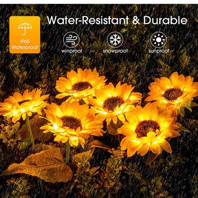 1PC Outdoor Solar Sunflower Garden Decoration Lights Waterproof LED Solar Powered Yard Pathway Decorative Lights Lawn Landscape Lamp