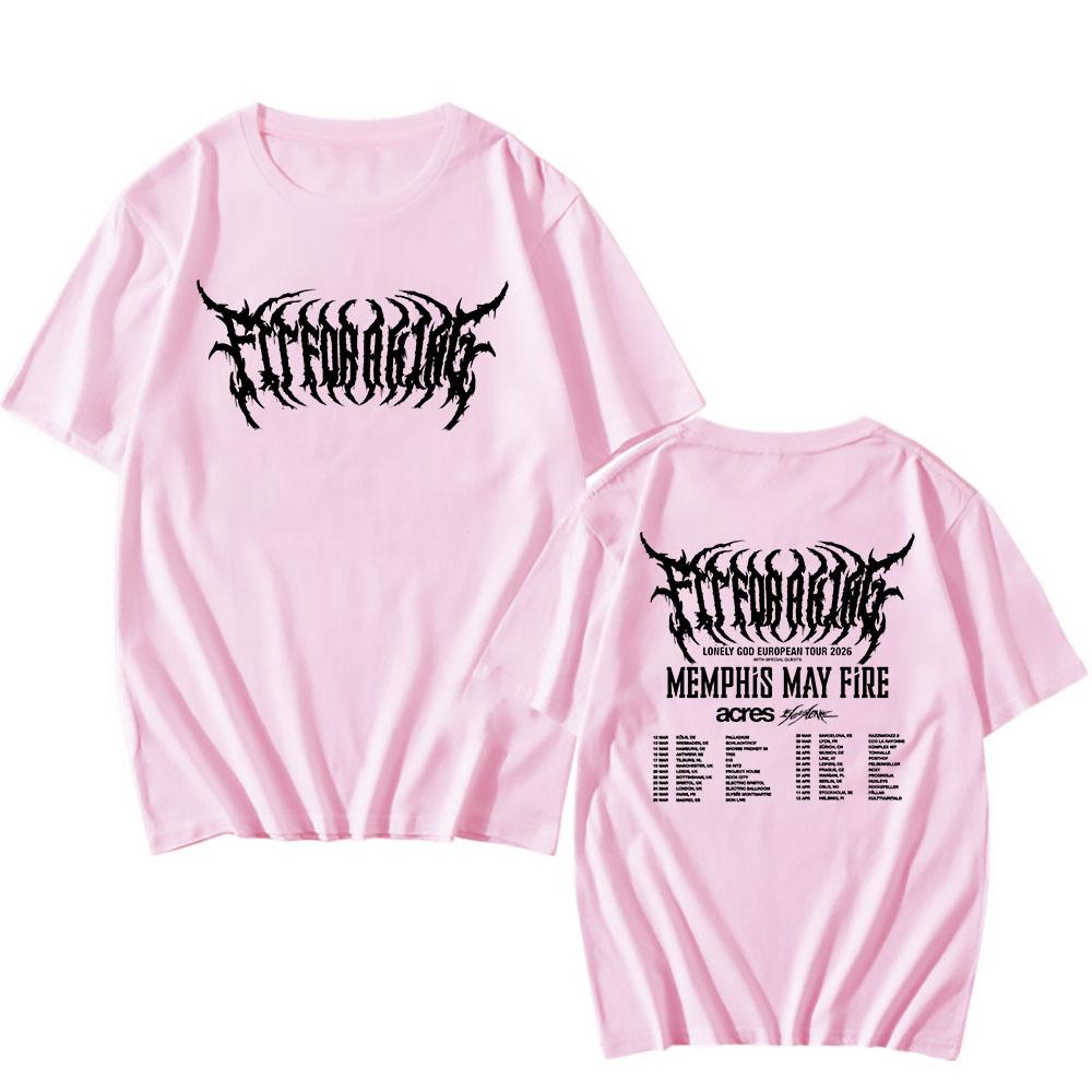 THE LONELY GOD Europa TOUR 2026 T-Shirt Passend für einen König Rockband T-Shirts Kurzarm Rundhals Baumwolle T-Shirts Streetwear Unisex