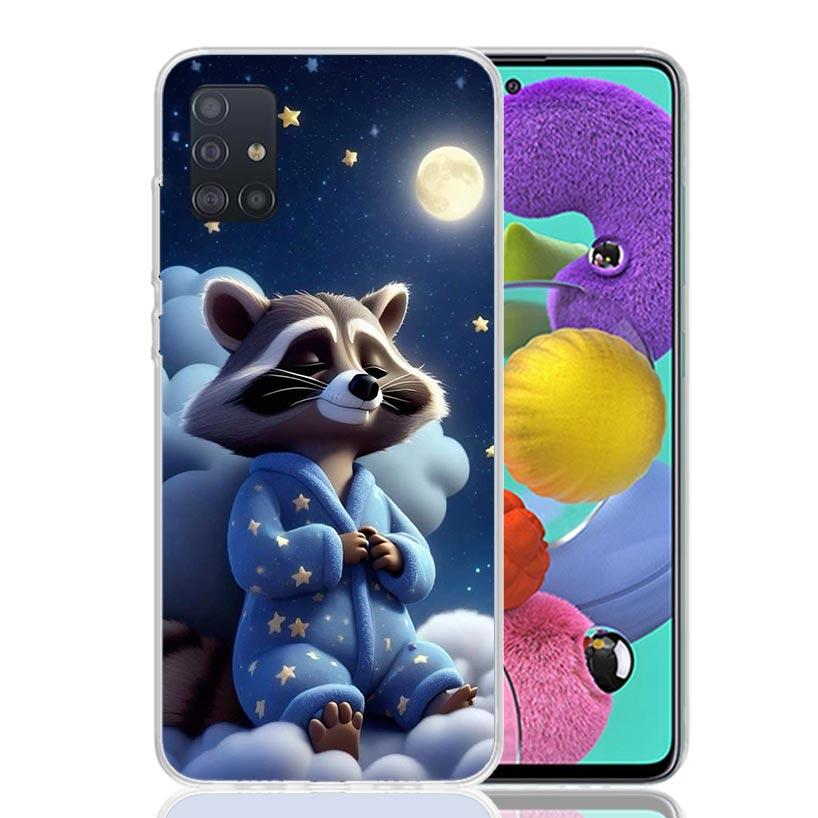 Raccoon Cute Animal Phone Case for Samsung Galaxy A52 A51 A50S A12 A22 A32 A72 A10S A30S A31 A71 Note 20 Ultra 10 Plus S10 Galax