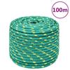 152725 vidaXL Boat Rope Green 12 Mm 100 M Polypropylene
