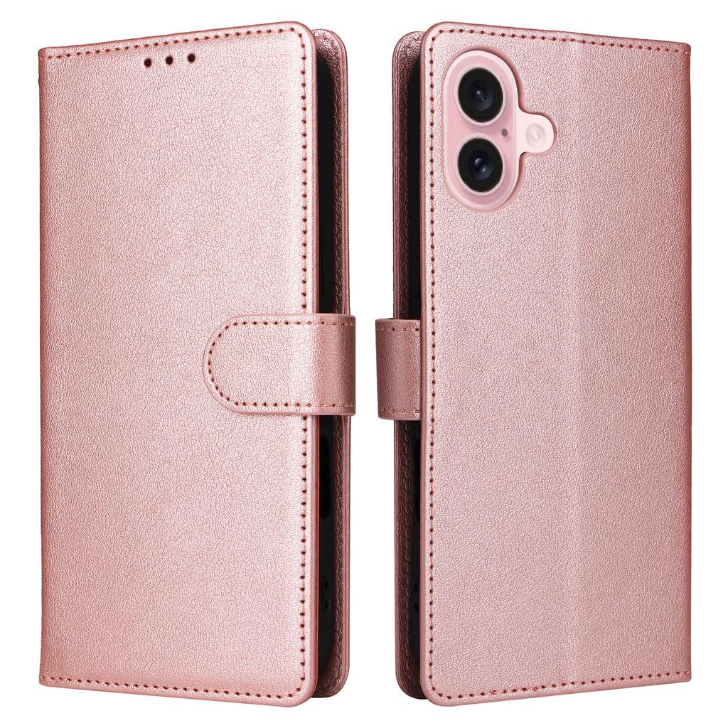 For iPhone 17 Case Wallet Stand View PU Leather Phone Cover with Wrist Strap