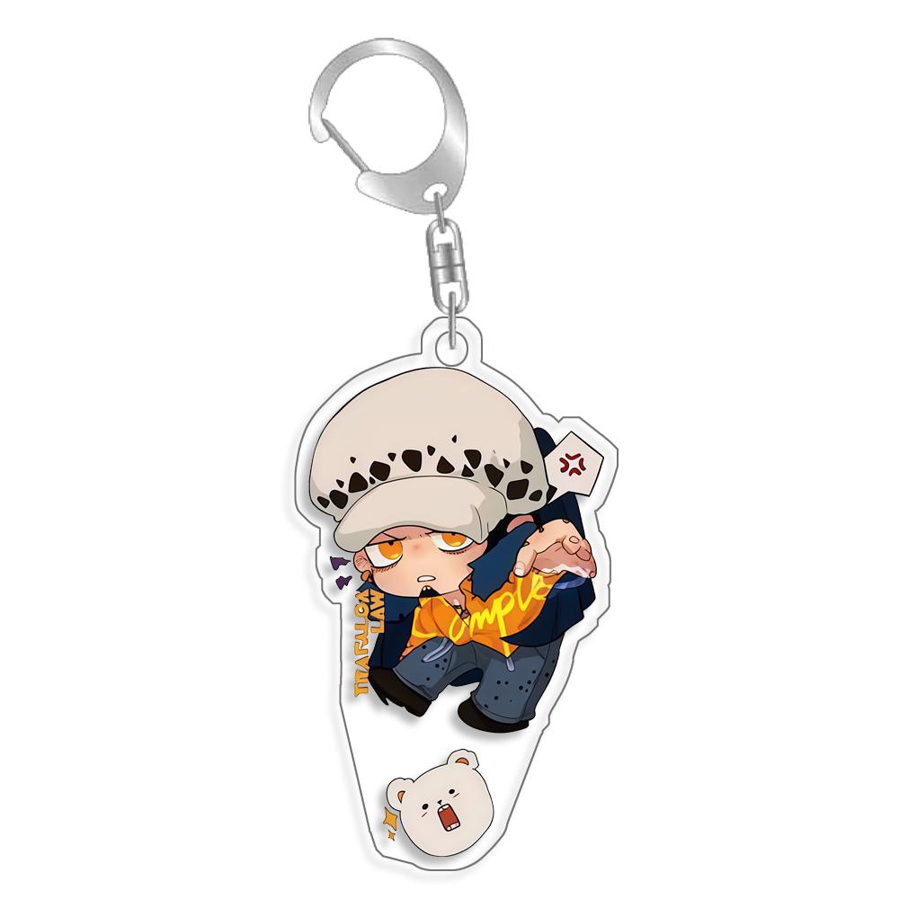 for OPTCG Card Keychain Luffy Chopper Jinbe Backpack Pendant Anime Game Fans Gift Recycled Acrylic Decoration Rare Card Toy