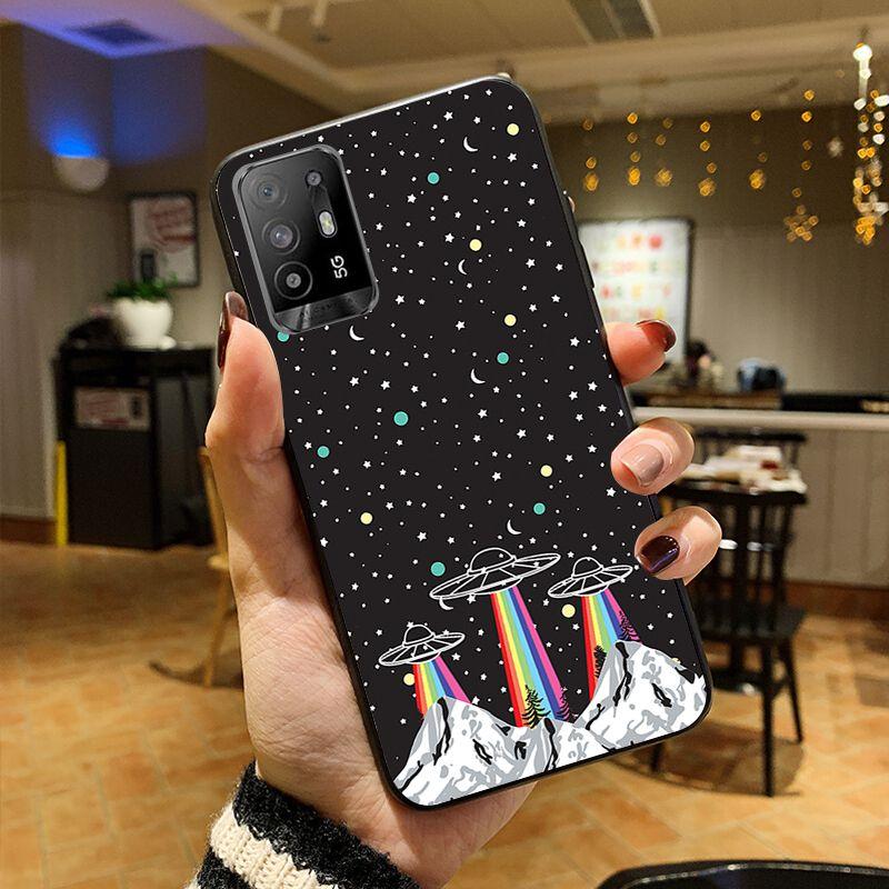 

Funda Aesthetics Cartoon alien space Phone Cover For OPPO A74 A94 A3S A5S A9 A12 A15S A52 A53S A72 A73 2020 A91 5G Cases coque OPPO A94 5G