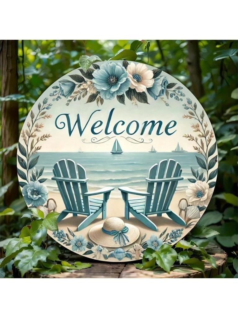 Summer Beach Metal Wall Art Engraved Sign Home Decor